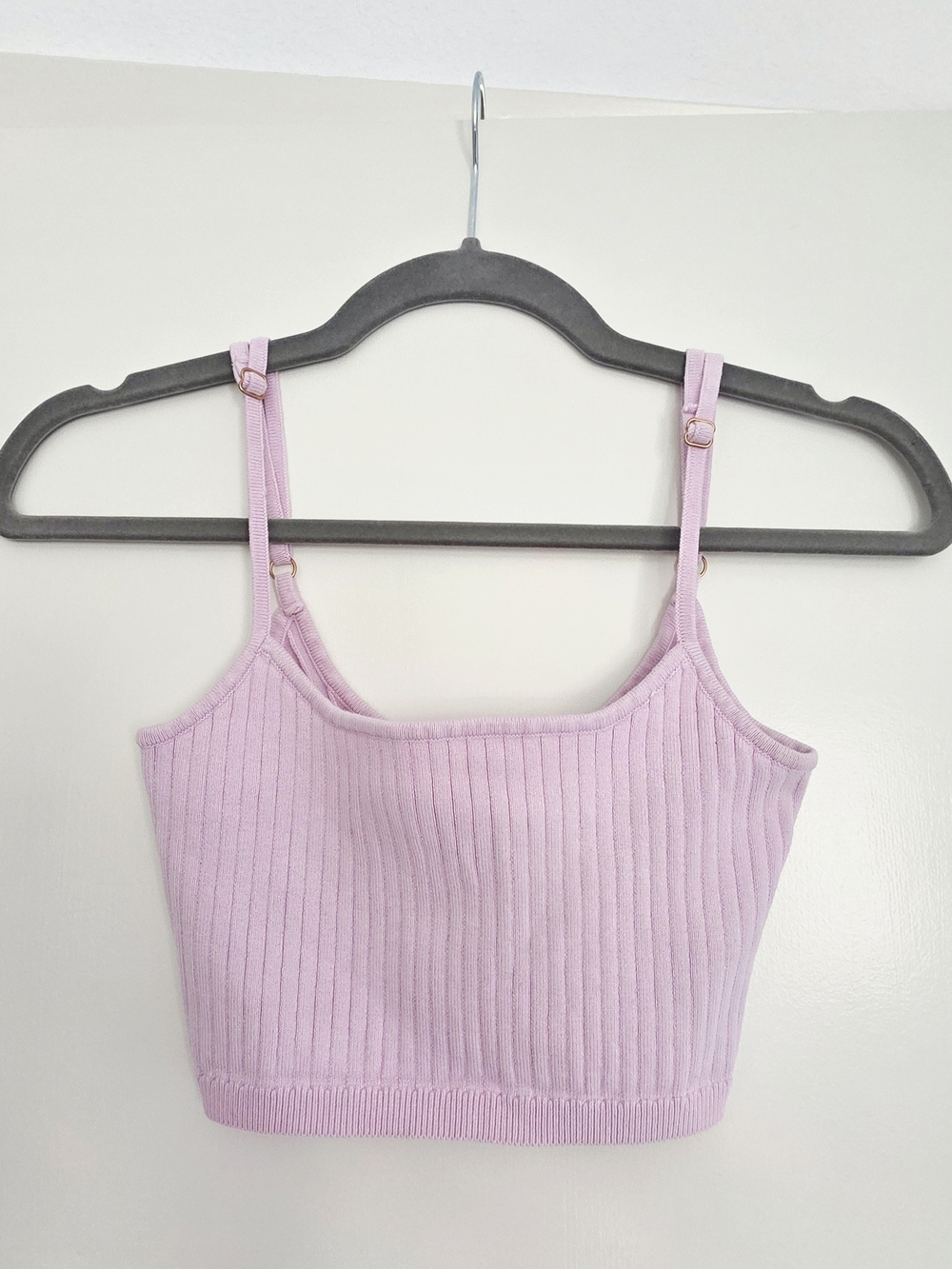 Intimately Free People Ribbed Crop Cami | Lavender Lilac | XS | Gold Hardware